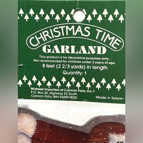 VTG Midwest of Cannon Falls Christmas Time Paper Decorative Garland Santa Claus - Picture 4 of 5